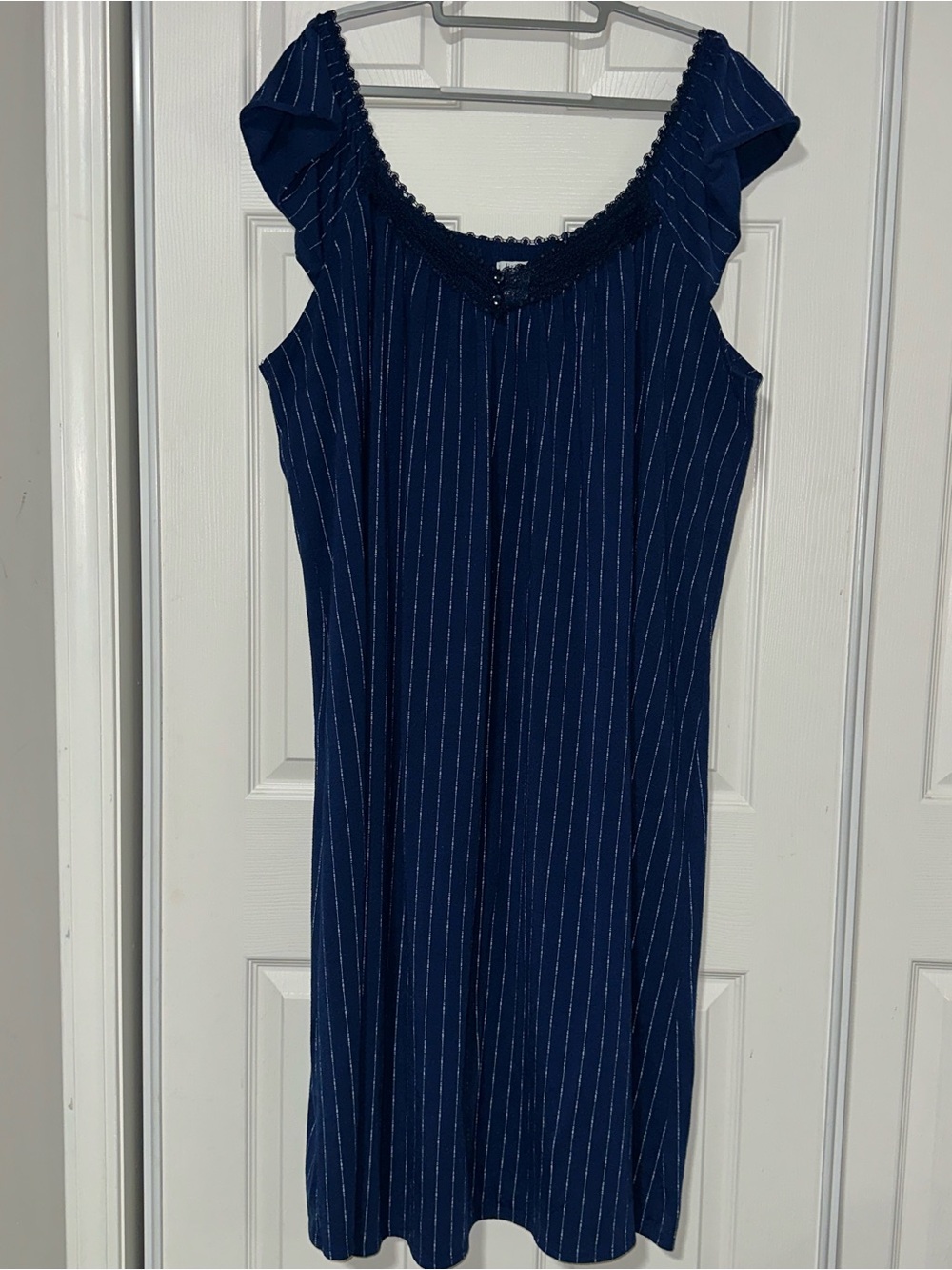 liz & co. Navy Pinstripe Nightdress plus size
